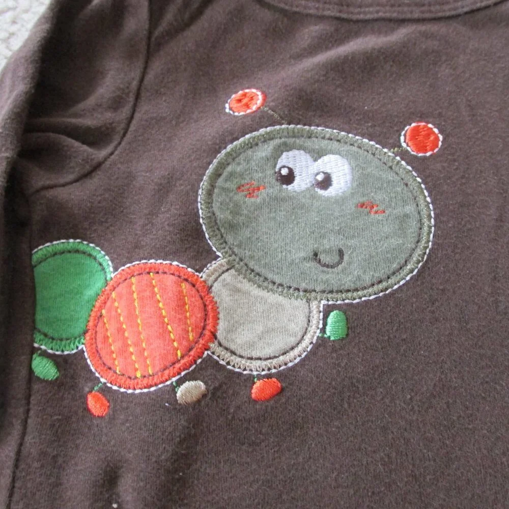 Garanimals One Piece Bodysuit Infant‎ Boys 3-6M Brown Long Sleeve Caterpillar